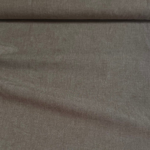 Sevenberry Yarn Dyed Cotton Poplin Fabric Soft Brown