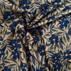 Sevenberry Clem Floral Cotton Poplin Fabric in Navy and Tan 