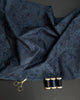 Sevenberry Moody Blooms Cotton Poplin Fabric in Blue