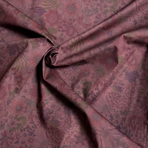 Sevenberry Floral Cotton Poplin Fabric in Reds