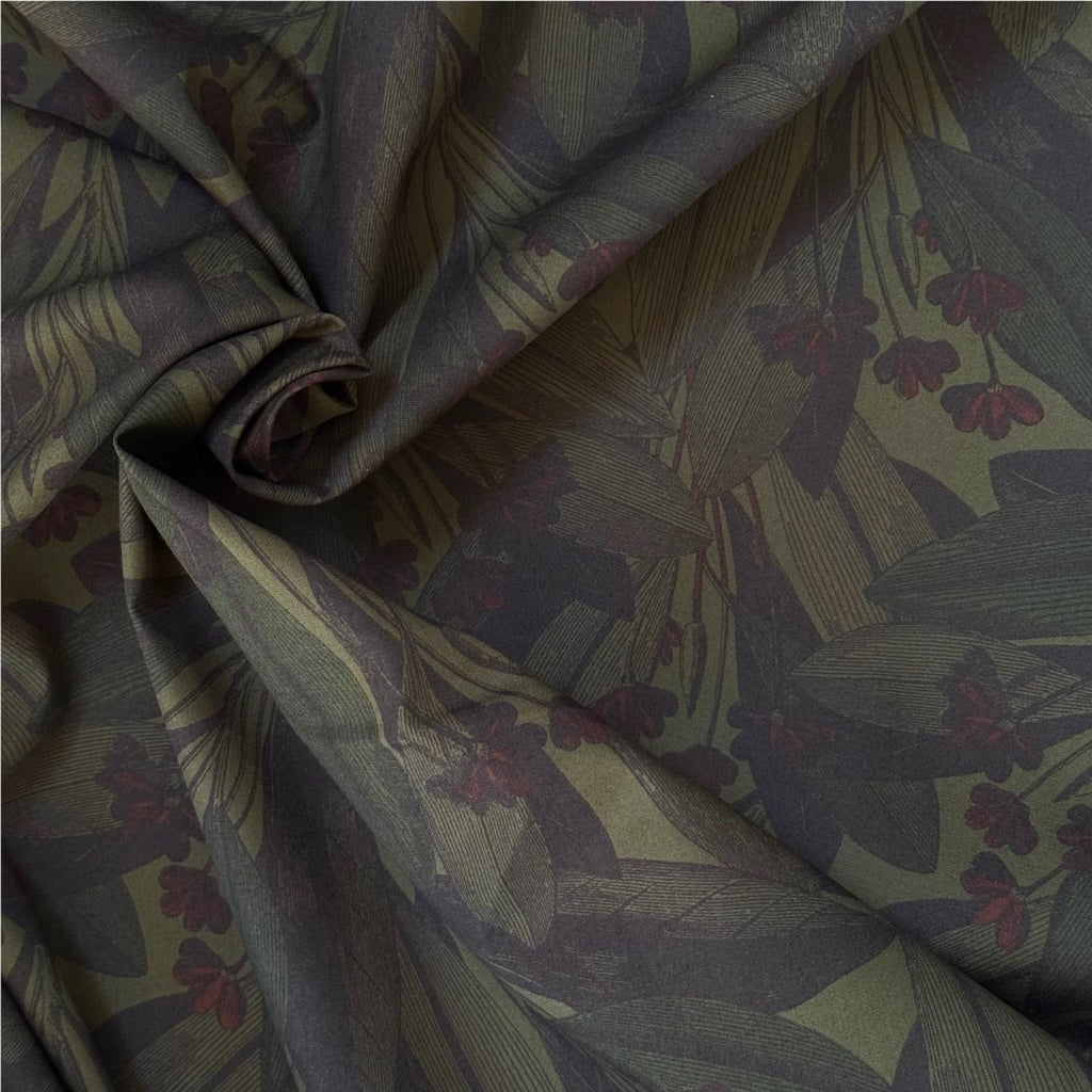 Sevenberry Senna Floral Cotton Poplin Fabric in Brown