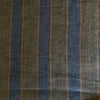 Tessuti Selkie Striped Washed Linen Fabric in Brown and Navy