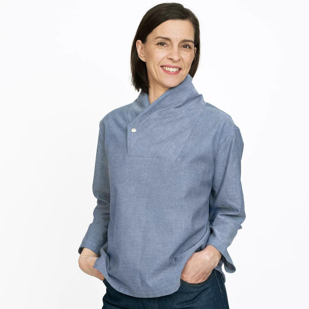 The ASSEMBLY LINE • Wrap Collar Shirt Sewing Pattern (XS - L) – The ...