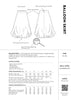 The Assembly Line Balloon Skirt Sewing Pattern Illustration and Fabric Requireents