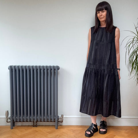 The Assembly Line Drop Waist Dress & Top Sewing Pattern made in Nai Iro Organic Cotton Double Gauze Fabric