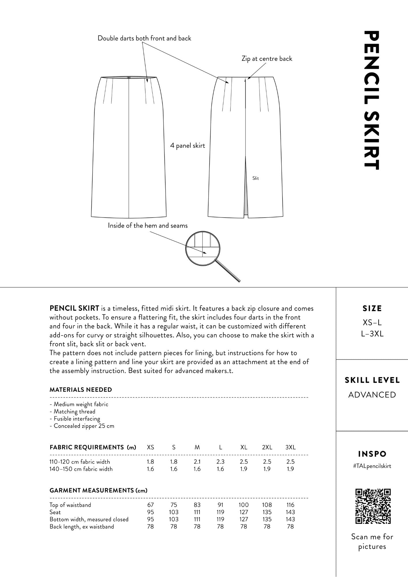 THE ASSEMBLY LINE • Pencil Skirt Sewing Pattern (XS - L) – The Draper's ...