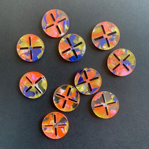 Arrow Mountain Sashiko Acrylic Buttons Candy
