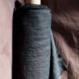 Merchant and Mills Scuttle Black Laundered Linen Fabric