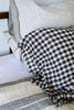 Merchant and Mills Mrs Lewes Gingham Laundered Linen Fabric Black/Natural