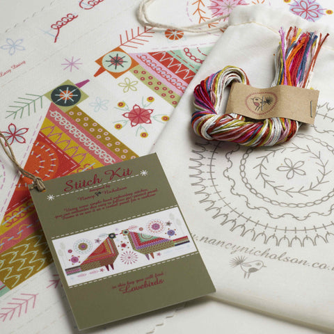Nancy Nicholson Lovebirds Embroidery Stitch Kit