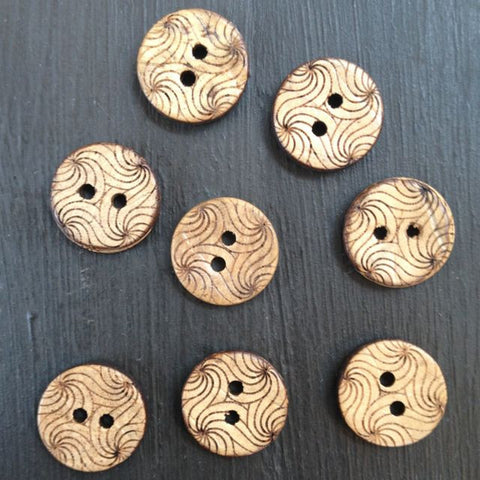 SWIRLY COCONUT BUTTONS • Natural • 13mm