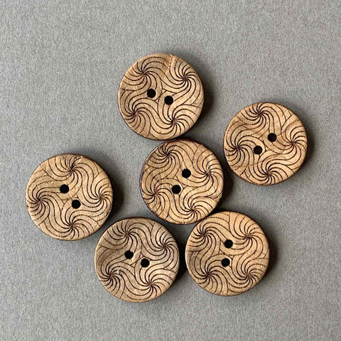 Swirly Coconut Buttons 23mm