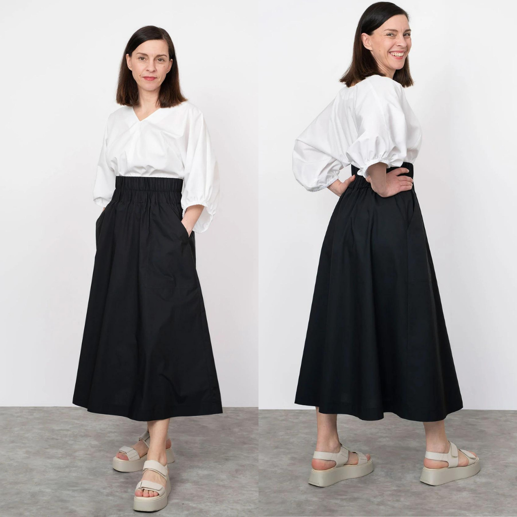 Elastic waist maxi skirt pattern best sale