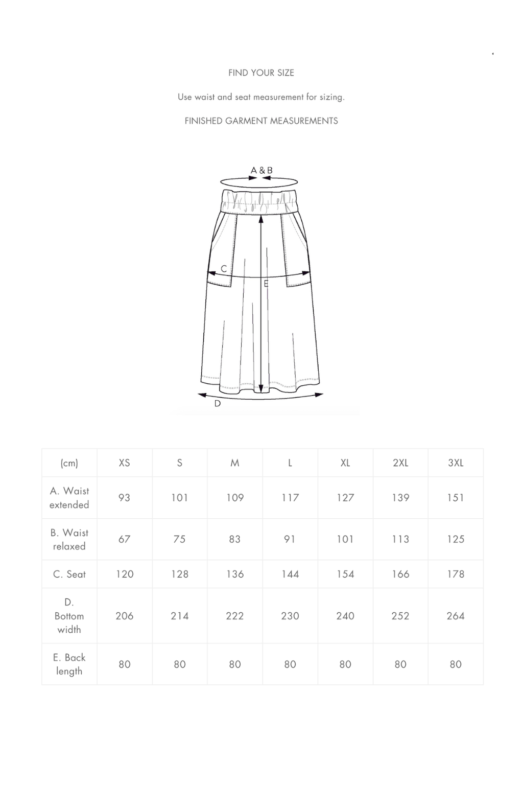 THE ASSEMBLY LINE • Elastic Waist Maxi Skirt Sewing Pattern (XS - L ...