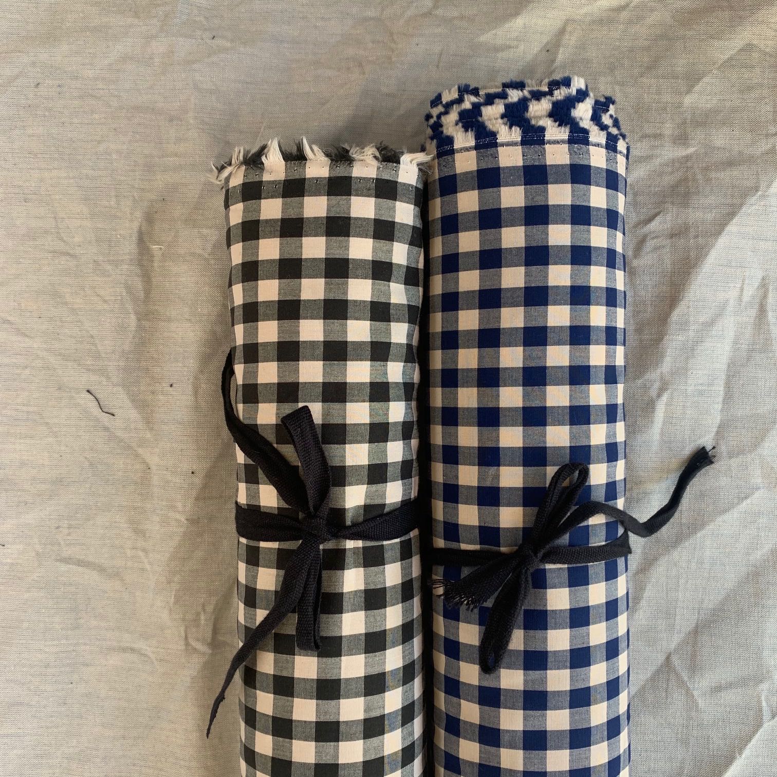 COTTON WOVEN GINGHAM FABRIC • Blue